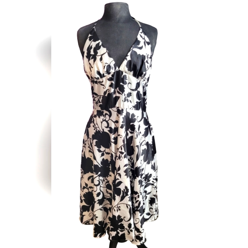 Alyn Paige satin halter dress